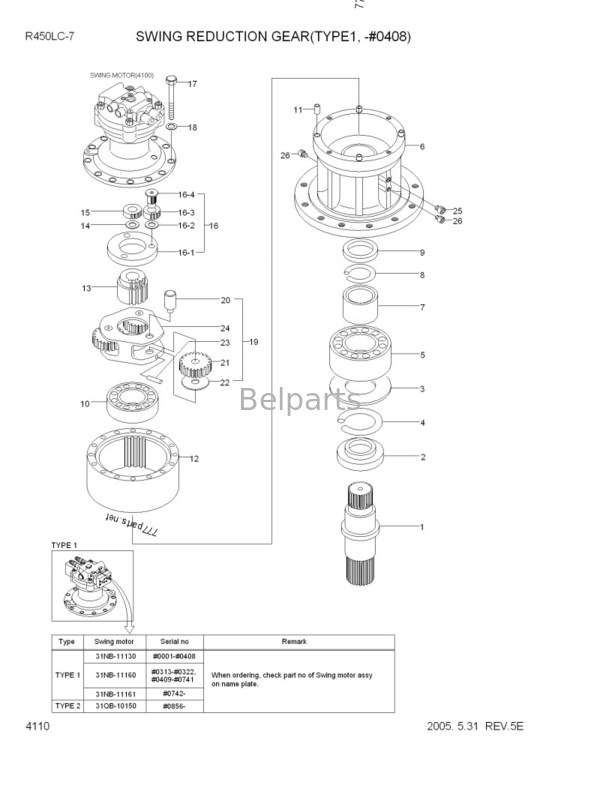 Maschinen-Kurbelwelle tragendes HAUPTJO5C H07CT J08C der Maschinerie-Maschinenteil-MP1104K