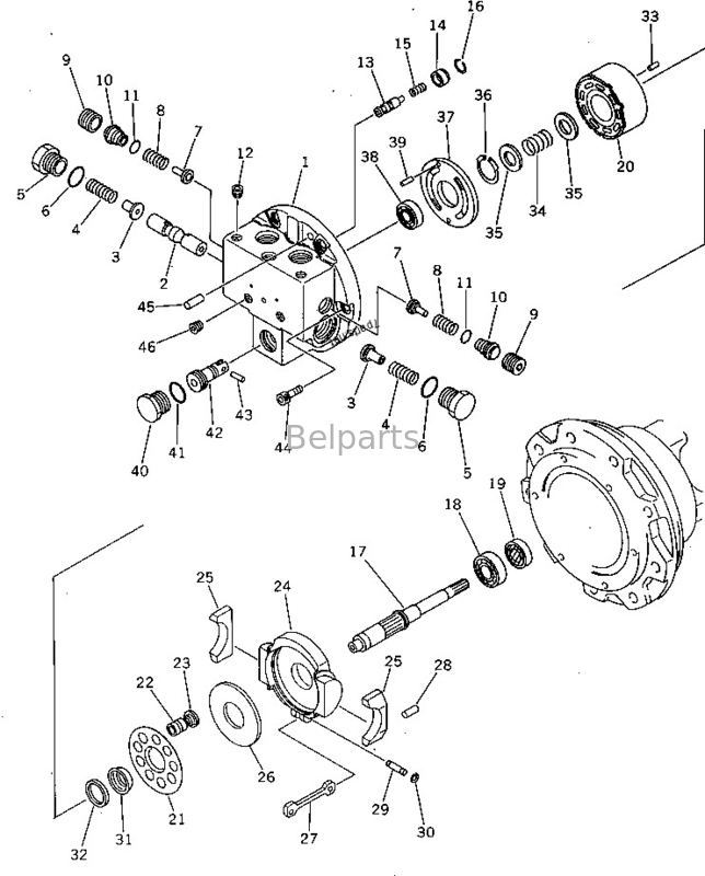 Achsantrieb Assy Mini Excavator Pcs 40-5 KOMATSU des Fahrmotor-20S-60-22101