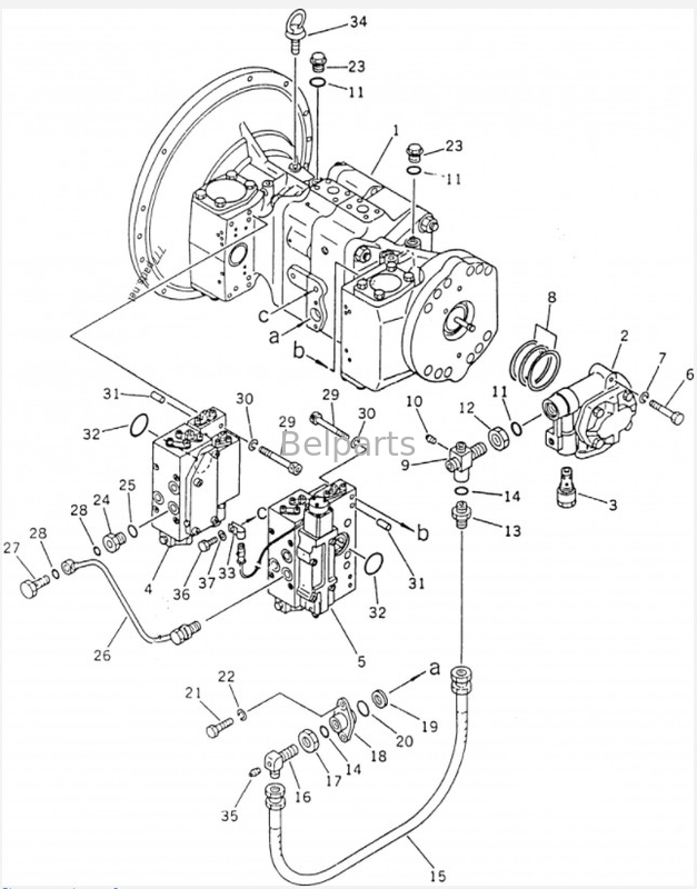 Pc220 Bagger Main Pump Pc 220 des PC-220-3 Belparts 5 Pc220-5 Pc220-7 708-25-01054 Hydraulikpumpe für KOMATSU