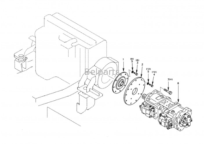 Belparts Bagger  360 ec360 ec210blc ec460 Bagger hydraulische Hauptpumpenbaugruppe SA 7220-00700