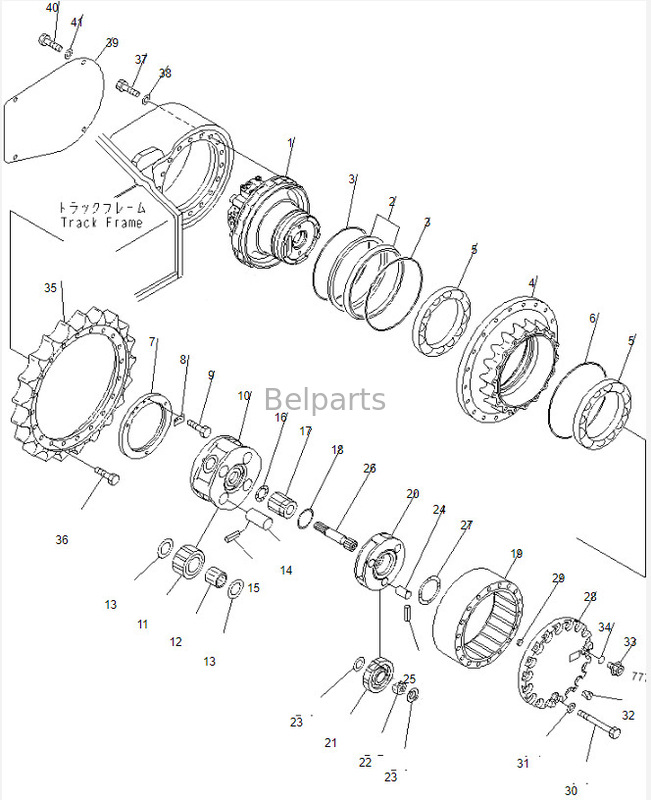 Fahrmotor-Zus Belparts-Bagger-Pc 220-6 Achsantrieb-708-8F-00121
