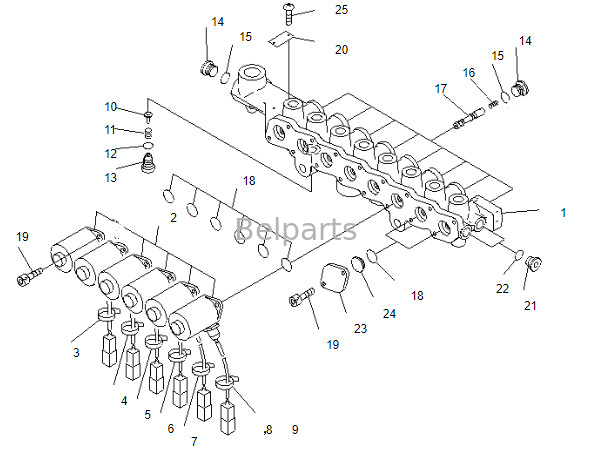 Belparts-Bagger Solenoid Valve PC200-7 20Y-60-31211 209-60-77250 für KOMATSU