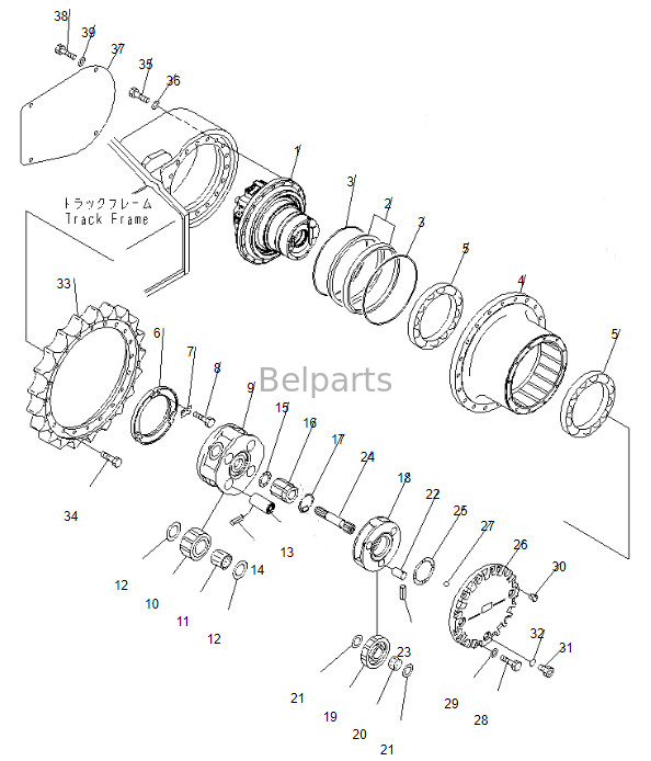 Achsantrieb 708-8F-00250 Bagger-Travel Motor Assys PC200-8 für KOMATSU