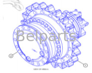 Belparts Bagger E320 320 Fahrgetriebe 511-6006 511-6007 571-4032 Fahrgetriebe zur Verringerung der Fahrt