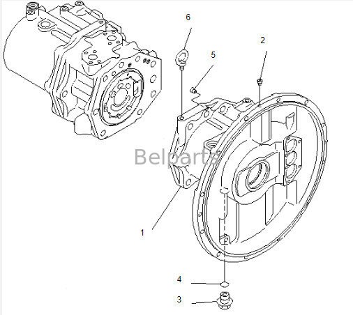 Belparts Bagger Hauptpumpe PC300-6 Hydraulik Hauptpumpe 708-2H-00110 708-2H-00181 708-2H-00131 für Komatsu