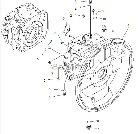 Belparts Bagger Hauptpumpe PC400-7 Hydraulik Hauptpumpe 708-2H-00026 708-2H-00022 708-2H-00460 für Komatsu