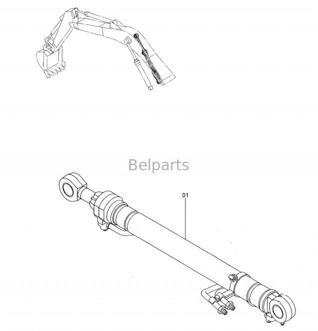 Belparts Bagger Hydraulic EX270-5 EX270LC-5 EX280LCH-5 Boom Arm Bucket Cylinder Assy für Hitachi 9147235 9147237