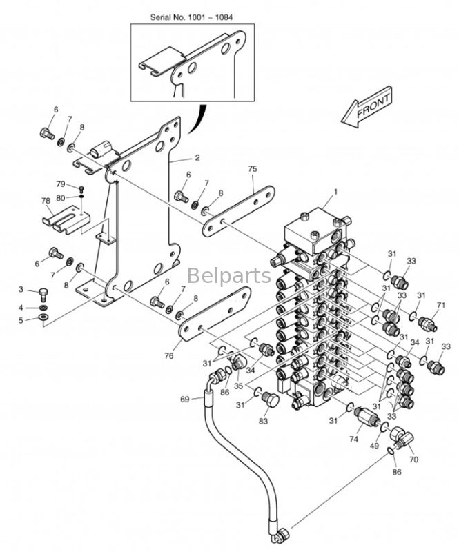 Ausgrabungsmaschine DX75 DH75 Hauptsteuerventil für Doosan Daewoo 420-00357A
