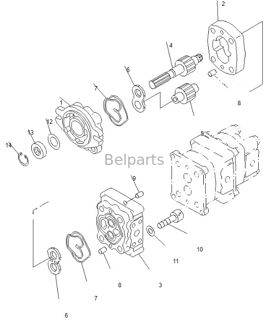 PC50MR-2 9086 Belparts Bagger Hauptpumpe für Komatsu Hydraulikpumpe 708-3S-00461 705-41-08090
