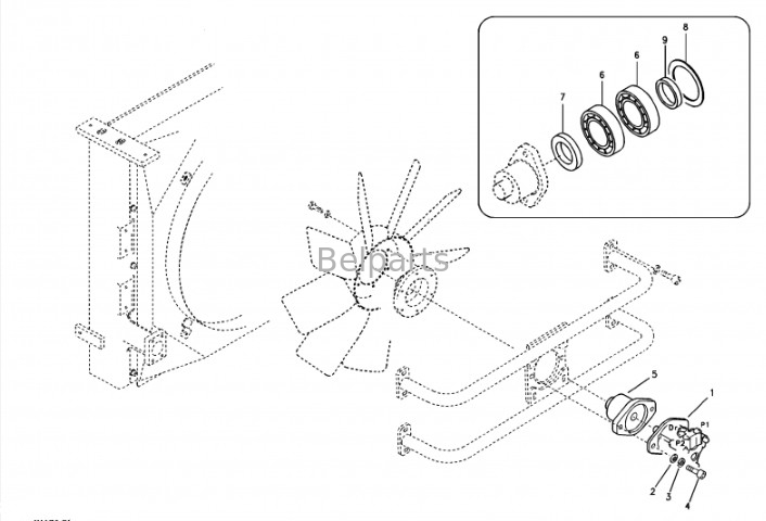 Belparts Hydraulische Baggerteile EC700C EC750D ECR235C ECR305C FC2121C PL3005D Kolbenventilatormotor VOE 14531612
