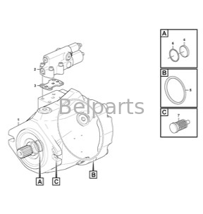 Hydraulische Pumpe für Bagger A25F A30F A35F A40F L90F L110F L120F 150F für die Akkulierung von Mülltransportern VOE 15140666 17458128
