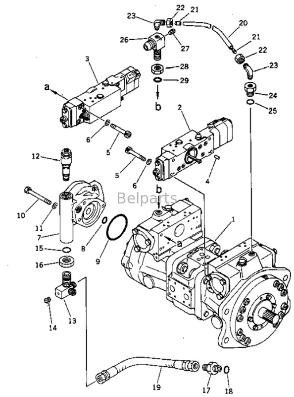 Belparts Bagger Hauptpumpe PC75UU-1 PC75UU-2 Hydraulikpumpe 708-21-02023 708-21-02022 708-21-02021 21W-60-22111