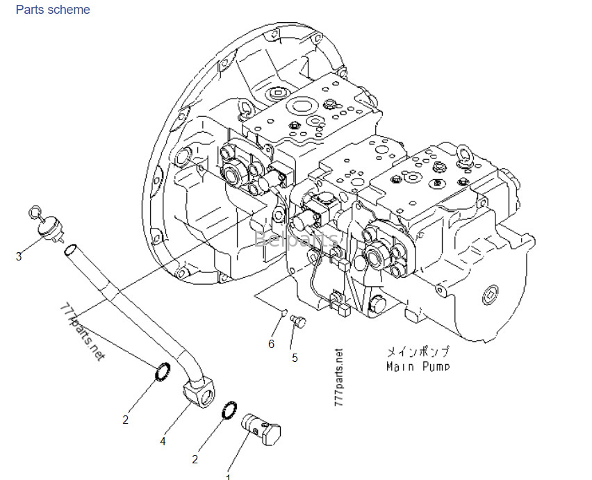 Komatsu PC400-7 708-2H-00022 708-2H-00450 708-2H-00460 Hydraulische Hauptpumpe für Teile von Minibaggern