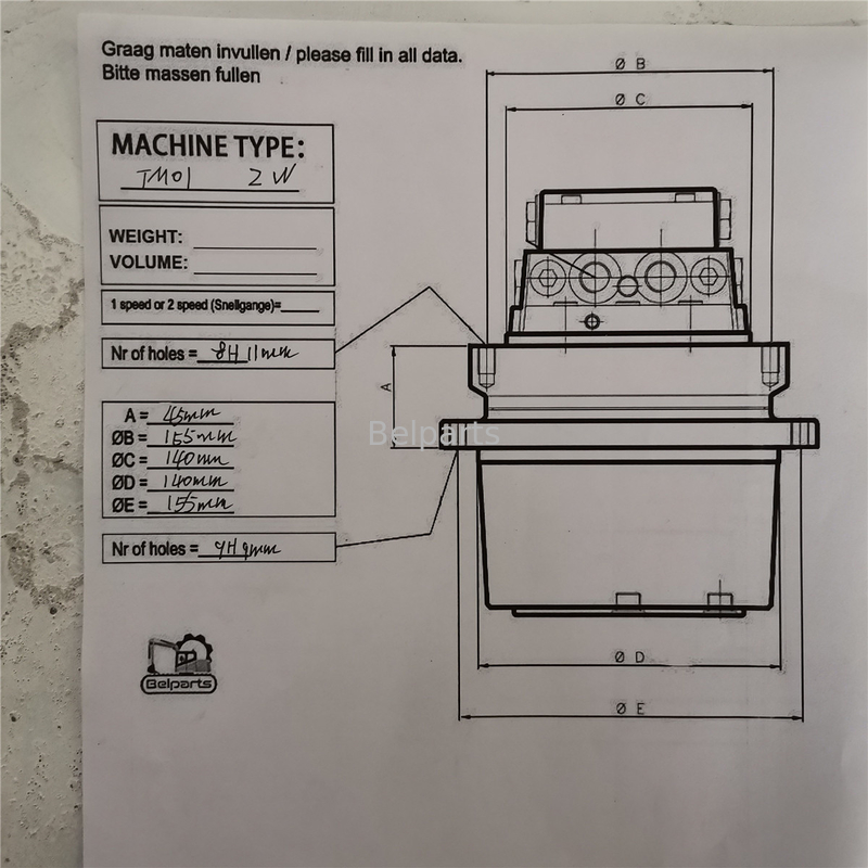 Hitachi ZX18 IHI 10F2 CX18 Kubota15 SK1.5 Bagger Hydraulischer Motor für den Endantrieb TM01