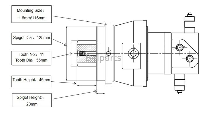 Schwingmotor für ZX16-3 ZX17U-2 ZX17UNA-2 ZX18-3 Hitachi Bagger Ersatzteile 4654366 Drehgerät