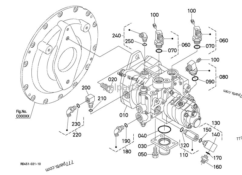 Hydraulische Pumpe Kubota U55-4 KX057-4 Minibagger Teile KYB PSVL2-27CG-1 Hauptkolbenpumpe B0210-27001 RD551-61112 RD551-61115