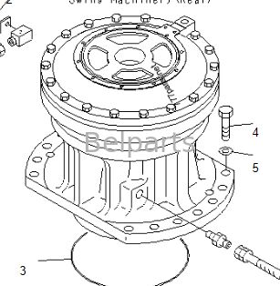 Schwinggetriebe PC2000-8 Komatsu Baggerteile 21T-26-00300 Schleifreduktor Reduktion