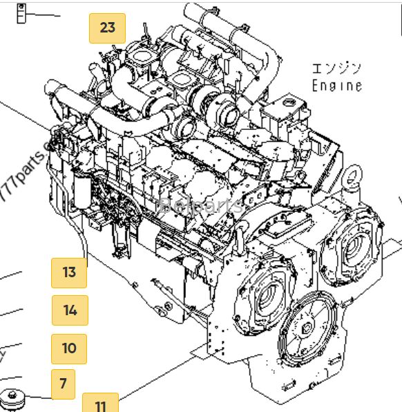 CUMMINSS Dieselmotormontage SAA12V140E-3C-02 für den Bagger KOMATSU PC2000-8