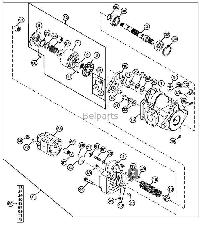John Dere 35D Haupthydraulikpumpe 4699382 Original PVD-1B-32CP Passend für Minibaggerteile Belparts