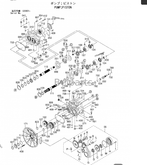 John Deere 450D LC Haupthydraulikpumpe 4633472 PG200028 Passend für 450DLC Baggerteile BELPARTS