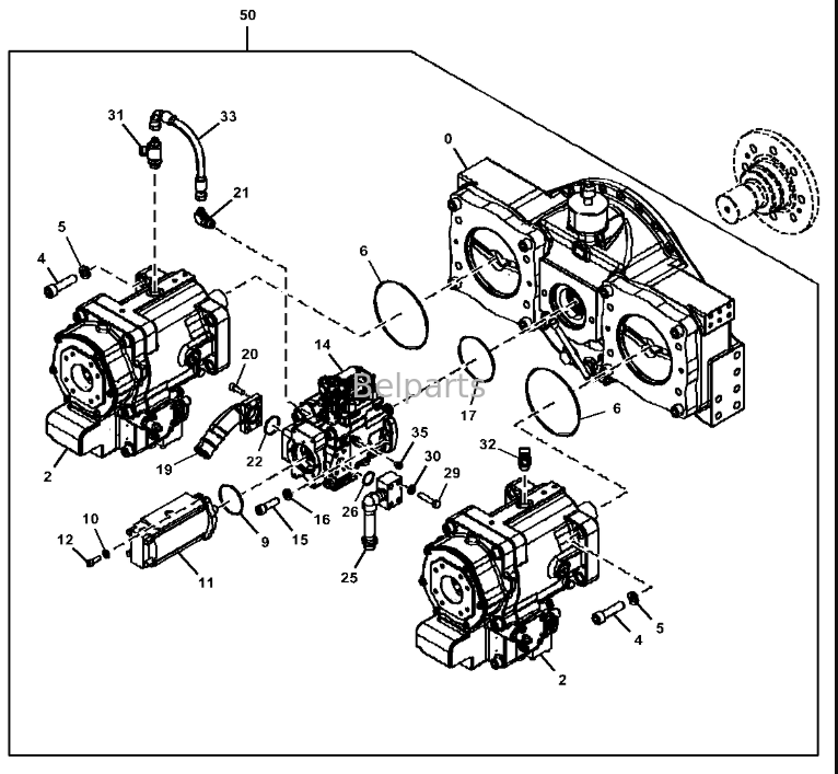 Deere 670G 870G LC 670 870 P-Tier-Haupthydraulikpumpe 9298854 PG202169 FYB60000412 FYB60000413 für Bagger-Ersatzteil