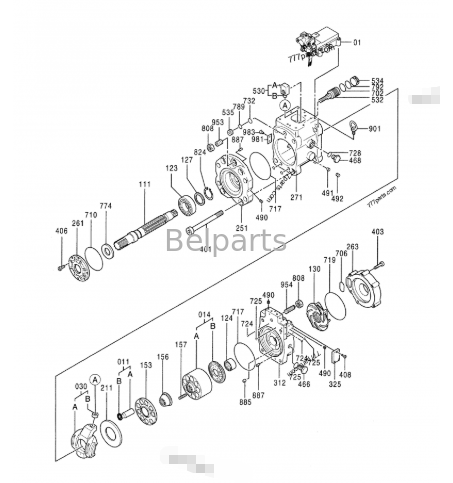 Hitachi ZX850-3 ZX850LC-3 ZX870H-3 ZX870R-3 ZX1800K-3 Haupthydraulikpumpe K3V280SH 9249784 9249785 4635787 4635645 für Bagger-Ersatzteile