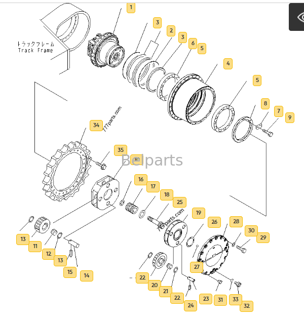 208-27-00240 Endgültiger Treiber für PC400-7 PC400LC-7 PC450-7 PC450LC-7 Baggerteile Fahrmotor mit Getriebekettenreduzierer