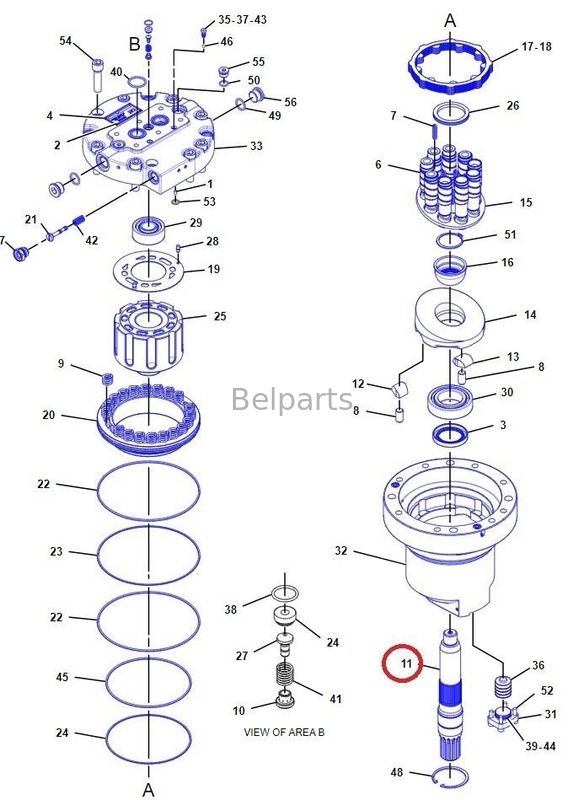 Bagger Swing Motor Shaft der Maschinerie-Maschinenteil-E330D E336D 167-3855 für