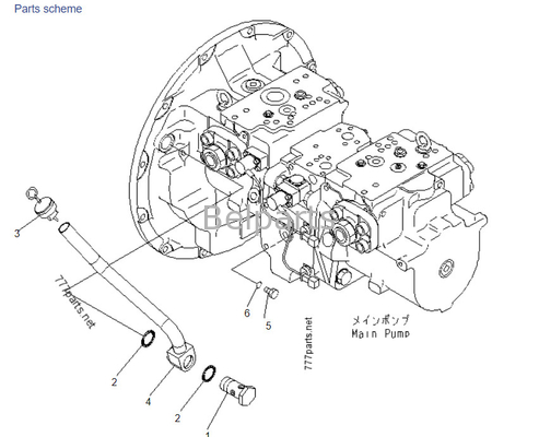 Komatsu PC400-7 708-2H-00022 708-2H-00450 708-2H-00460 Hydraulische Hauptpumpe für Teile von Minibaggern